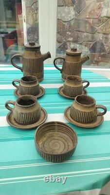 Ensemble de café en poterie vintage Tremar Cornish Studio