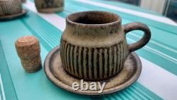 Ensemble de café en poterie vintage Tremar Cornish Studio