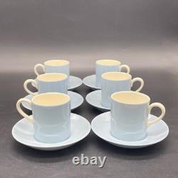 Ensemble de café espresso Vintage Wedgwood d'Etruria Ciel d'été Bleu Blanc années 1950