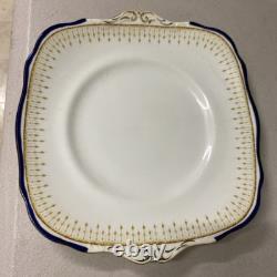 Ensemble de café espresso en porcelaine Art Déco Grindley Angleterre bleu et or vintage