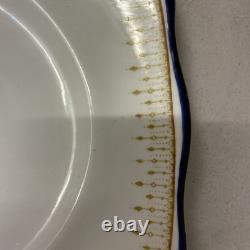 Ensemble de café espresso en porcelaine Art Déco Grindley Angleterre bleu et or vintage