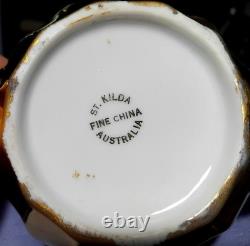 Ensemble de café espresso en porcelaine fine LUSTREWARE St Kilda vintage années 1940, 17 pièces