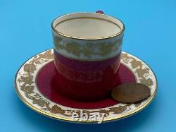 Ensemble de café espresso en porcelaine vintage Wedgwood Whitehall Ruby Powder 10 pièces