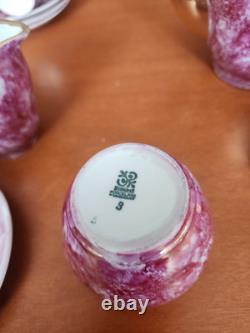 Ensemble de café espresso en porcelaine vintage en marbre fabriqué en Pologne, 15 pièces