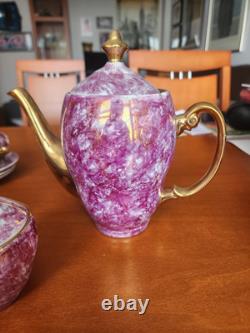 Ensemble de café espresso en porcelaine vintage en marbre fabriqué en Pologne, 15 pièces