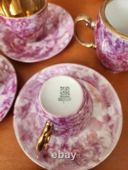 Ensemble de café espresso en porcelaine vintage en marbre fabriqué en Pologne, 15 pièces