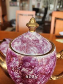 Ensemble de café espresso en porcelaine vintage en marbre fabriqué en Pologne, 15 pièces