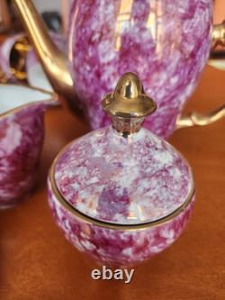 Ensemble de café espresso en porcelaine vintage en marbre fabriqué en Pologne, 15 pièces