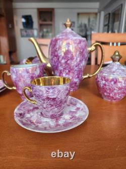 Ensemble de café espresso en porcelaine vintage en marbre fabriqué en Pologne, 15 pièces