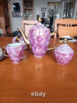 Ensemble de café espresso en porcelaine vintage en marbre fabriqué en Pologne, 15 pièces