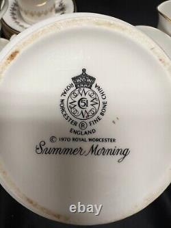 Ensemble de café et de thé Royal Worcester Summer Morning Vintage pour 8 personnes.
