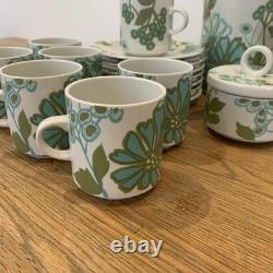 Ensemble de café et de thé Villeroy & Boch Scarlett Grand 1967 Luxembourg Vintage Vert Blanc