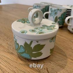 Ensemble de café et de thé Villeroy & Boch Scarlett Grand 1967 Luxembourg Vintage Vert Blanc