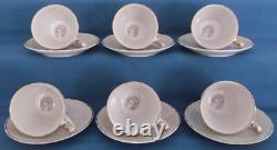 Ensemble de café et de thé en porcelaine japonaise Fragonard avec lustre perlé vintage et amoureux, musique