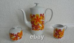 Ensemble de café et de thé vintage à motif des années 70, Seltmann Weiden, Bavière, lot de 24