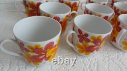 Ensemble de café et de thé vintage à motif des années 70, Seltmann Weiden, Bavière, lot de 24