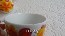 Ensemble de café et de thé vintage à motif des années 70, Seltmann Weiden, Bavière, lot de 24