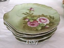 Ensemble de café et de vaisselle Lefton vintage de 22 pièces avec des roses