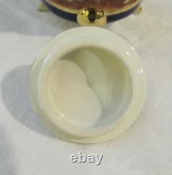 Ensemble de café expresso en démitasse vintage Capodimonte Italie bleu cobalt avec chérubins