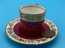 Ensemble de café expresso en porcelaine vintage Wedgwood Whitehall Ruby Powder 10 pièces