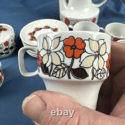 Ensemble de café hongrois vintage des années 1960, ensemble de thé de 15 pièces Hollohaza
