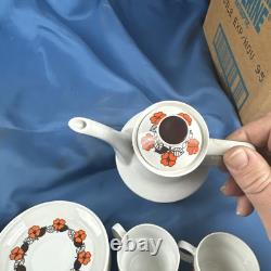 Ensemble de café hongrois vintage des années 1960, ensemble de thé de 15 pièces Hollohaza