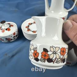 Ensemble de café hongrois vintage des années 1960, ensemble de thé de 15 pièces Hollohaza