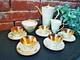 Ensemble De Café Rétro Chodziez Des Années 50, Ensemble De Café Vintage Moderniste Doré Rare