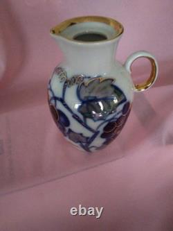 Ensemble de café russe en porcelaine cobalt bleu vintage très rare