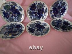 Ensemble de café russe en porcelaine cobalt bleu vintage très rare