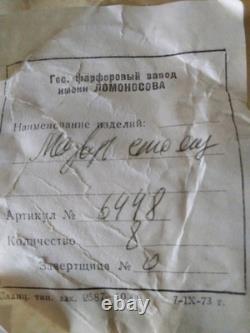 Ensemble de café russe en porcelaine cobalt bleu vintage très rare