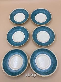 Ensemble de café/thé Vintage F. D & Co en turquoise dans une boîte en shagreen avec cuillères en argent des années 1900