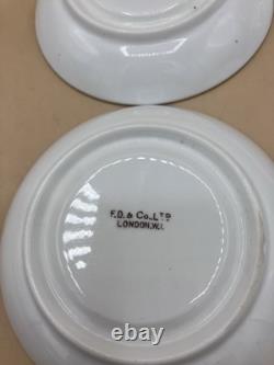 Ensemble de café/thé Vintage F. D & Co en turquoise dans une boîte en shagreen avec cuillères en argent des années 1900