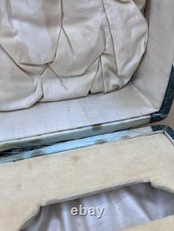 Ensemble de café/thé Vintage F. D & Co en turquoise dans une boîte en shagreen avec cuillères en argent des années 1900