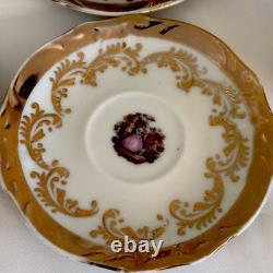 Ensemble de café/thé en demitasse Fragonard en or de Bavière vintage, Allemagne, 15 pièces