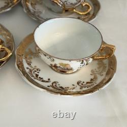 Ensemble de café/thé en demitasse Fragonard en or de Bavière vintage, Allemagne, 15 pièces