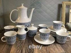 Ensemble de café/thé en faïence JAEGER, Bavière, Allemagne, 17 pièces, style moderne du milieu du siècle.