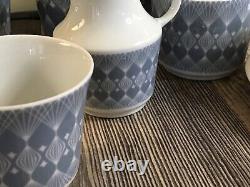 Ensemble de café/thé en faïence JAEGER, Bavière, Allemagne, 17 pièces, style moderne du milieu du siècle.