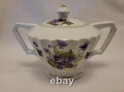 Ensemble de café/thé en porcelaine fine Lefton SWEET Violet. Vintage 1948-1953