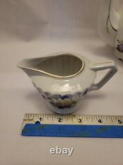 Ensemble de café/thé en porcelaine fine Lefton SWEET Violet. Vintage 1948-1953