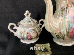 Ensemble de café/thé en porcelaine italienne Lavorazione 27 pièces pour 12 personnes vintage NWB