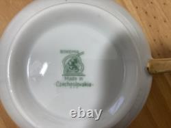 Ensemble de café/thé en porcelaine vintage Bohême fabriqué en Tchécoslovaquie