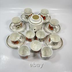 Ensemble de café/thé vintage J&G Meakin Topic Studio de 34 pièces : assiettes, pot, tasses et plus.