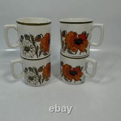 Ensemble de café/thé vintage J&G Meakin Topic Studio de 34 pièces : assiettes, pot, tasses et plus.