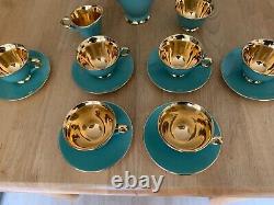 Ensemble de café/thé vintage Stavangerflint Norvège vert/or