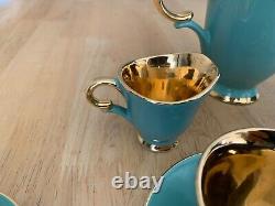 Ensemble de café/thé vintage Stavangerflint Norvège vert/or