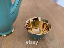 Ensemble de café/thé vintage Stavangerflint Norvège vert/or