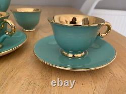 Ensemble de café/thé vintage Stavangerflint Norvège vert/or