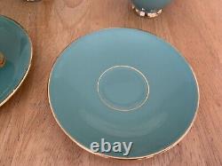 Ensemble de café/thé vintage Stavangerflint Norvège vert/or