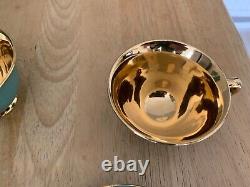 Ensemble de café/thé vintage Stavangerflint Norvège vert/or